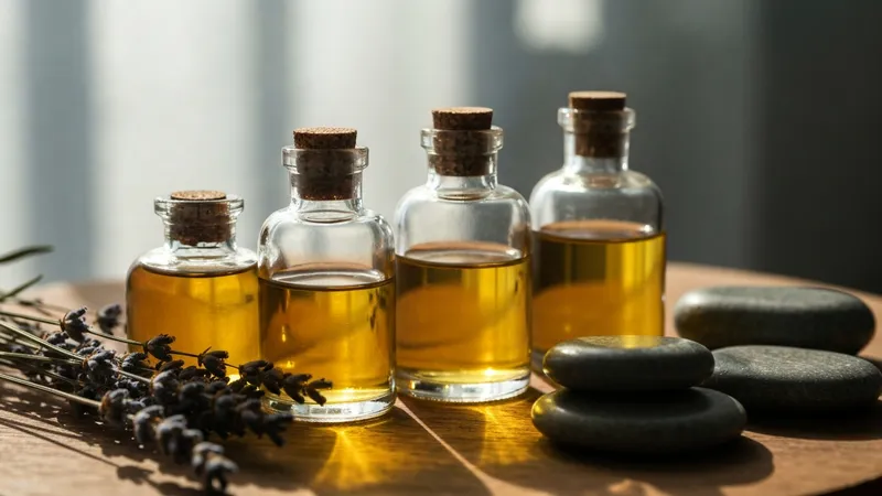 Huiles végétales et essentiels pour le massage