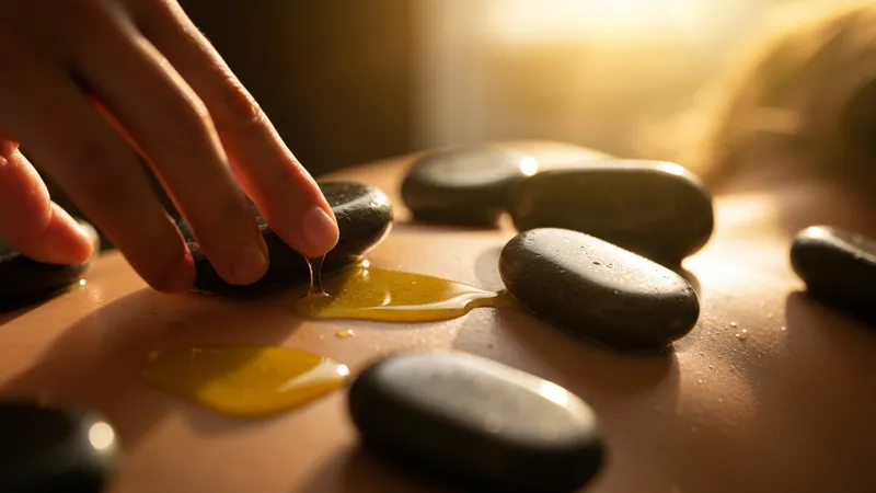 Techniques de massage aux pierres chaudes avec huile